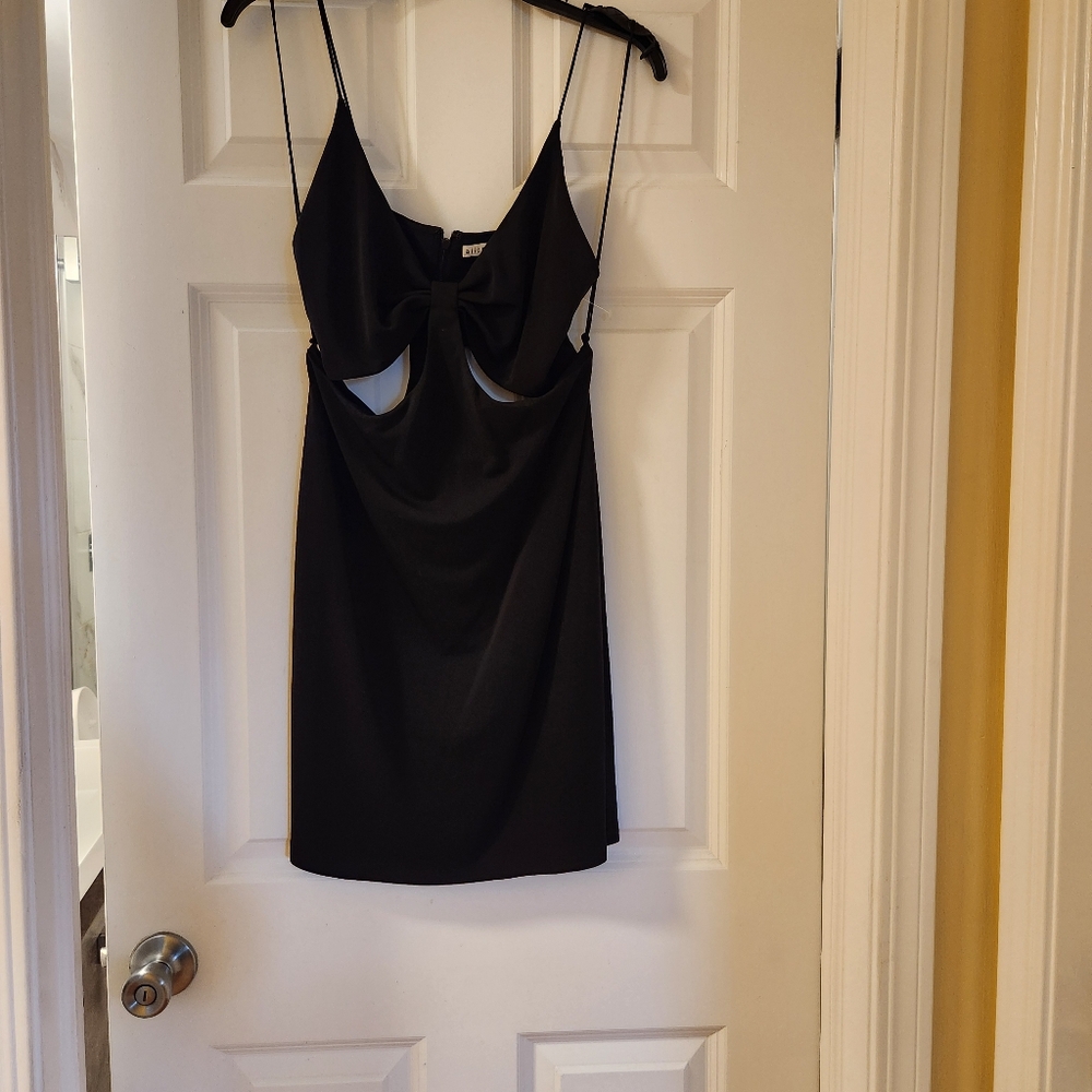 ALICE + OLIVIA Havana Cutout Cady Mini Dress in Black Size 12 $289 - Picture 4 of 8